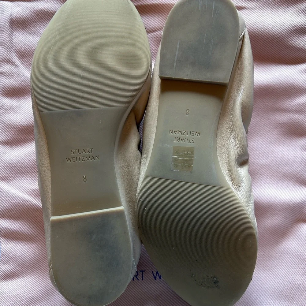 Stuart Weitzman Tan and Black Captoe Flats - Picture 5 of 5